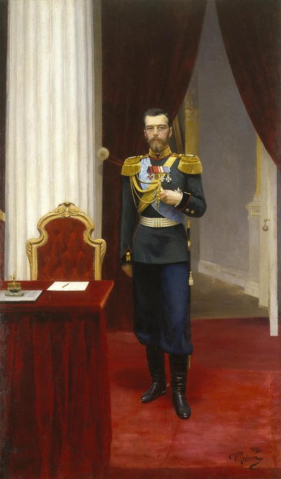 Retrato del emperador Nicolás II 1868-1918, 1896 de Ilya Efimovich Repin
