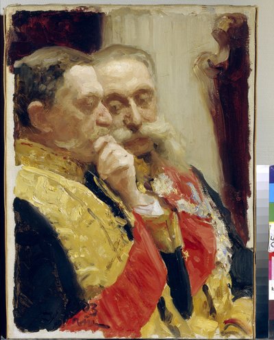 Retrato de I.Goremykin y N. Gerard miembros del Consejo de Estado de Ilya Efimovich Repin