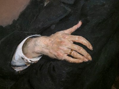 Retrato de Pavel Mikhailovich Tretyakov (detalle) de Ilya Efimovich Repin