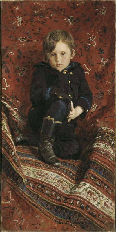Retrato de Yury Repin, el hijo del artista, 1882 de Ilya Efimovich Repin