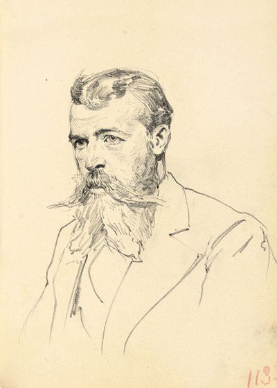 Retrato de un hombre con bigote y barba, c. 1872-1875 de Ilya Efimovich Repin