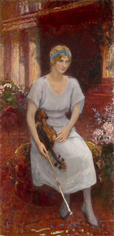 Retrato de la violinista Cecilia Hansen, 1922 de Ilya Efimovich Repin