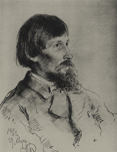 Retrato del artista Viktor Vasnetsov 1848-1926 de Ilya Efimovich Repin
