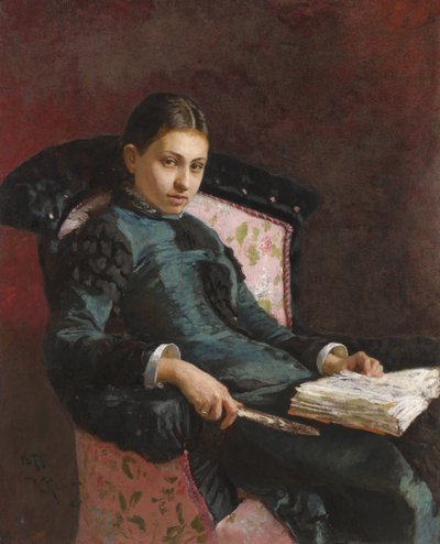 Retrato de la esposa del artista, Vera Repina, 1878 de Ilya Efimovich Repin