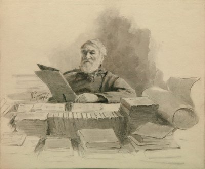 Retrato del autor Dmitry Grigorovich 1822-1899, 1894 de Ilya Efimovich Repin