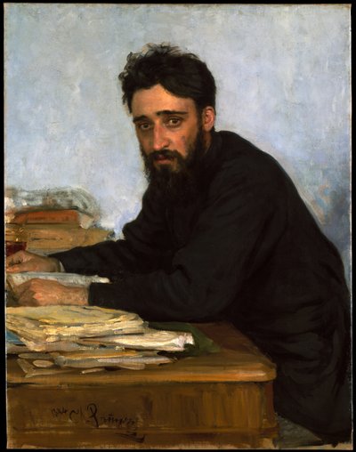 Retrato del autor Vsevolod M. Garshin 1855-1888, 1880s de Ilya Efimovich Repin
