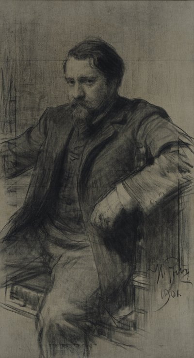 Retrato del pintor Valentin Alexandrovich Serov 1865-1911, 1901 de Ilya Efimovich Repin
