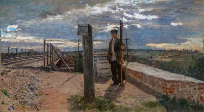 TRABAJADORA FERROVIARIA EN KHOTKOVO de Ilya Efimovich Repin