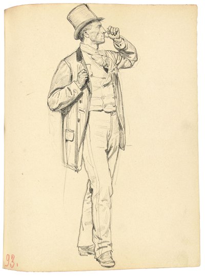 Estudio para "Un Café Parisino": Hombre de Pie con el Brazo Levantado, c. 1872-1875 de Ilya Efimovich Repin