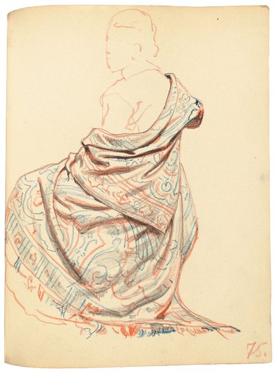 Estudio para Un café parisino: Estudio de vestido para mujer sentada de Ilya Efimovich Repin