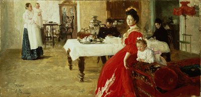 Estudio de un Retrato Familiar de Ilya Efimovich Repin