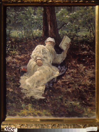 Tolstoi descansando en el bosque de Ilya Efimovich Repin