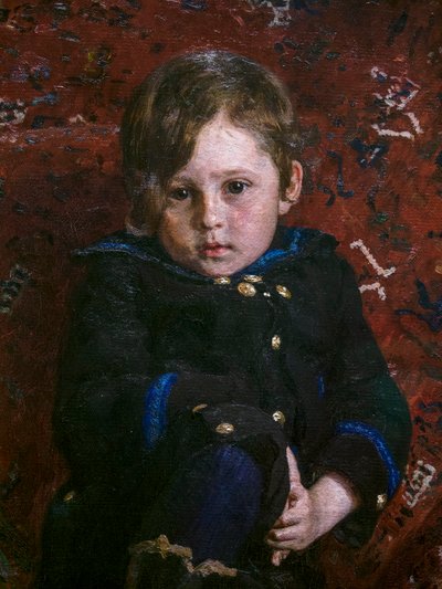 Yuri Repin de niño (detalle) de Ilya Efimovich Repin