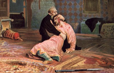 Iván el Terrible y su hijo Iván el 16 de noviembre de 1581 de Ilya Efimovich after Repin