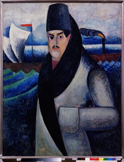 Autorretrato. Peinture de Ilya Ivanovich Mashkov (Ilya Makhkov, Matchkov) (1881-1944), huile sur toile de Ilya Ivanovich Mashkov