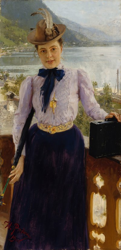 Retrato de la autora Natalia Borísovna Nordman-Severova 1863-1914, 1900 de Ilya Efimovich Repin