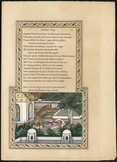 El Oso y el Jardinero, 1837-1839 de Imam Bakhsh Lahori