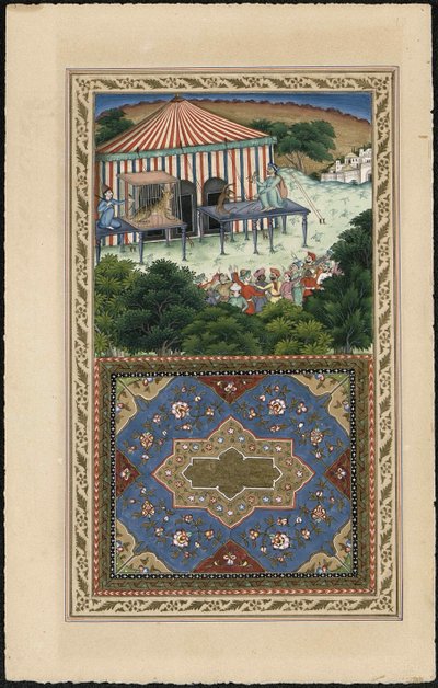 Le Singe et le Leopard, 1837-1839 de Imam Bakhsh Lahori