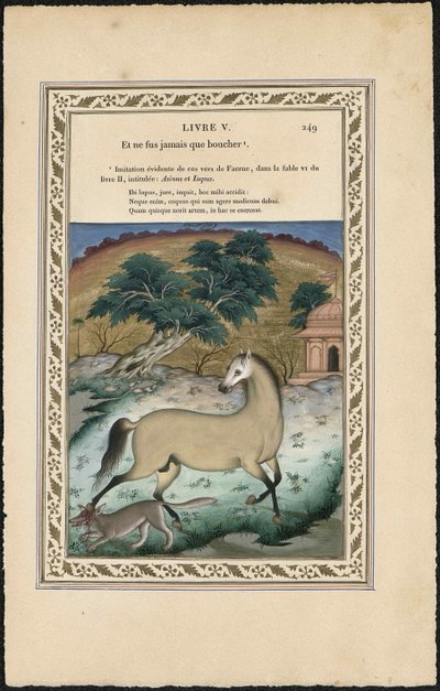 Le cheval et le loup, 1837-1839 de Imam Bakhsh Lahori