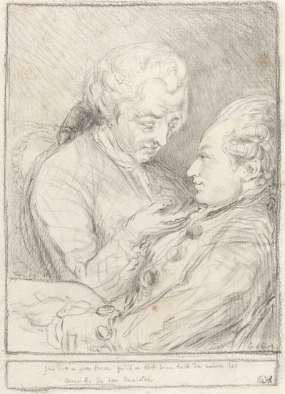 Retrato del artista con su hermano menor, Augustin Saint-Aubin de Imitator of Gabriel Jacques de Saint Aubin