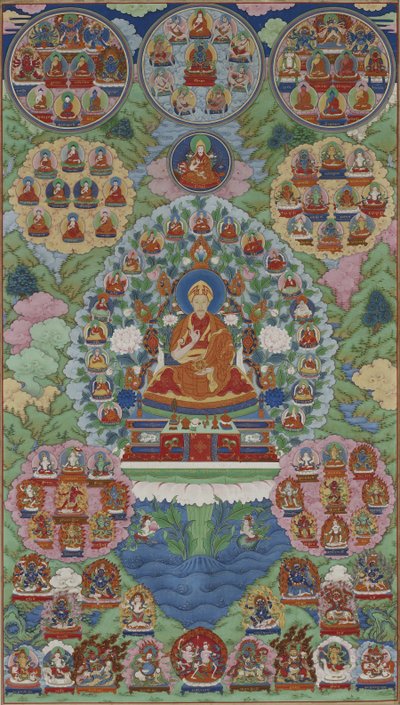 El emperador Qianlong como Manjusri, el Bodhisattva de la Sabiduría, Dinastía Qing de Imperial Workshop