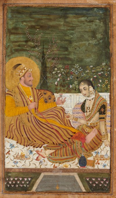Ali Adil Shah II de Bijapur con una mujer de Indian Art