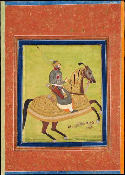 Príncipe Azam Shah a caballo de Indian Art
