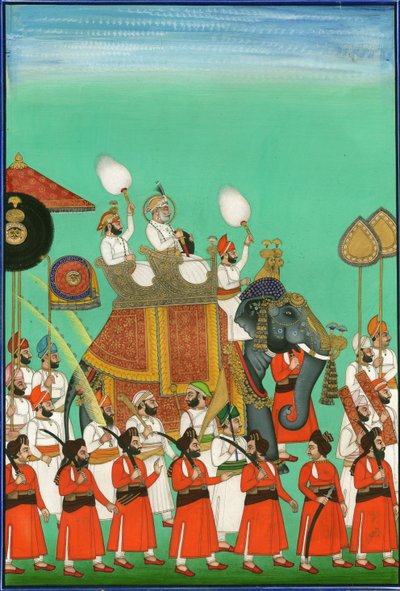 Raja de Jodhpur montando un elefante, c1780 de Indian Art