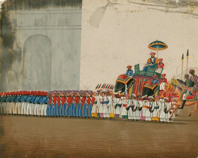 Sultán montando un elefante, c. 1800 de Indian Art
