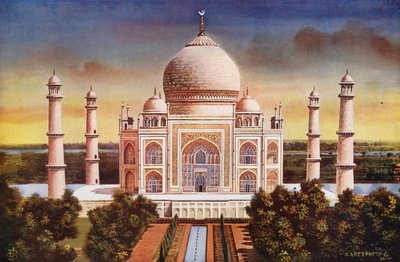 Agra: Taj Mahal, Vista general (foto en color) de Indian photographer