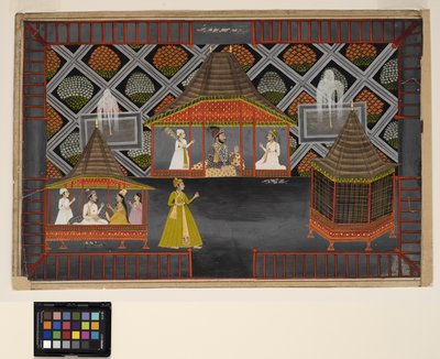 Un nawab y sus hijos en un pabellón de jardín, c.1770 de Indian School