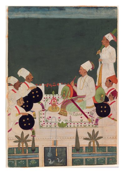 Un jefe Rathore con sus parientes de Indian School