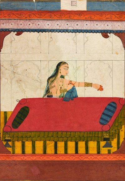 Un amante desolado, fragmento de un Rasamanjari, c.1710 de Indian School