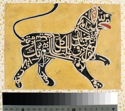 Un León Hecho de Caligrafía, c.1800 de Indian School
