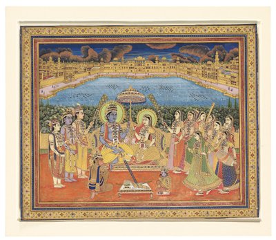 Una pintura de Rama y Sita, India, Jaipur, c.1800 de Indian School