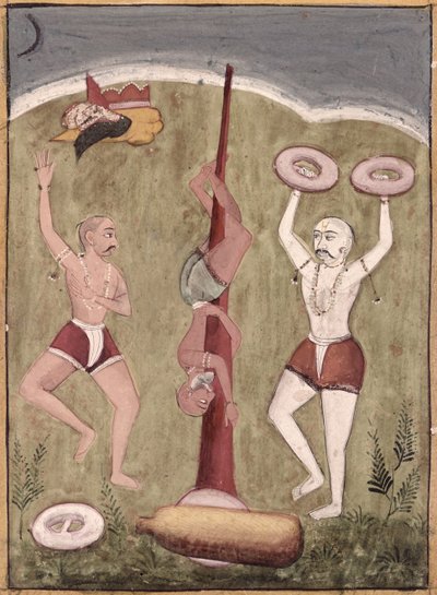 Acróbatas realizando hazañas físicas de Indian School