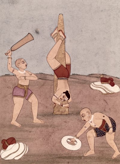 Acróbatas realizando hazañas físicas de Indian School