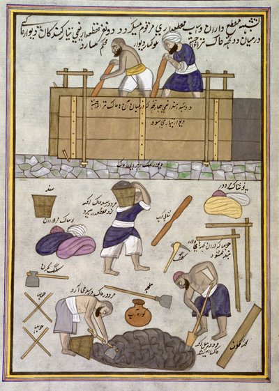 Add.U.1717 Un constructor de tapias (acuarela sobre papel) de Indian School