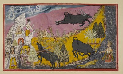 Agregue 15296 (2) f.11r, Sugriva luego le dice a Rama y Laksmana cuán poderoso es su hermano Ba de Indian School