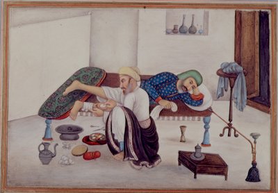Añadir 27255 fol.219v Un cirujano con un paciente, de 