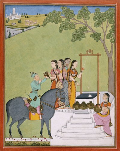 Añadir Or.3846 Un príncipe en un pozo, c.1780 (acuarela sobre papel) de Indian School