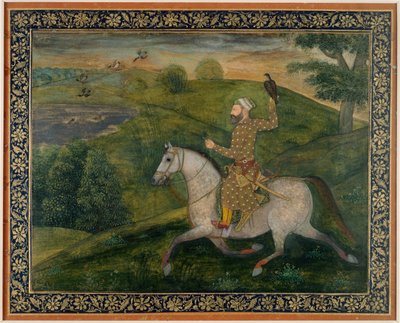 Alivardi Khan Goes Hawking (gouache sobre papel) de Indian School