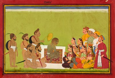 Una audiencia con Rom Rishi, c.1700-1725 de Indian School