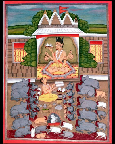 Sacrificio animal en honor a una deidad de Indian School