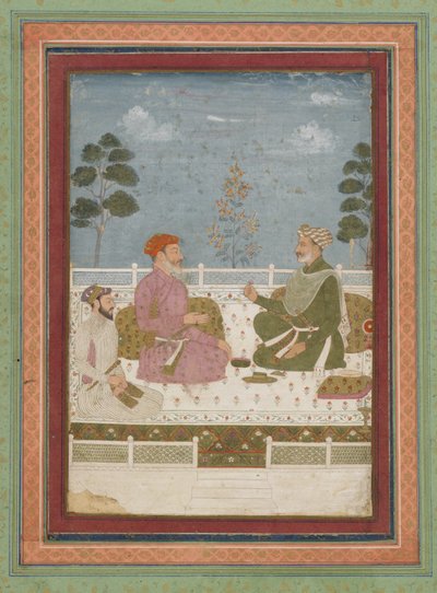 Escena de Audiencia, folio de álbum separado con pintura de Indian School