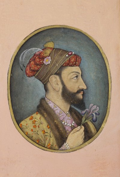Aurangzeb Bahadur sosteniendo un lirio de Indian School