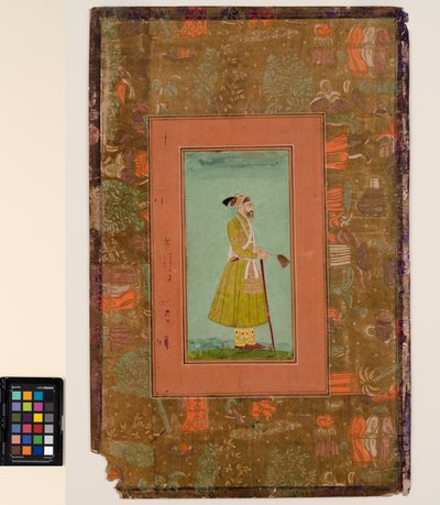 Aurangzeb sosteniendo un abanico, c.1680 de Indian School