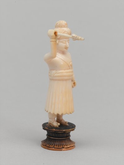 Peón negro, pieza de ajedrez, India, circa 1820 de Indian School