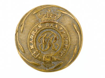 Botón, Cuerpo de Estado Mayor de Madrás, 1861-1876 de Indian School