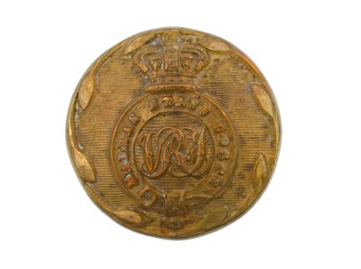 Botón, Cuerpo de Estado Mayor de Madrás, 1876-1891 de Indian School